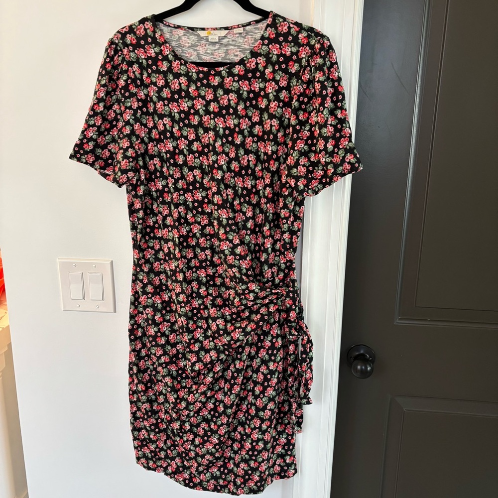 Biden Floral side faux tie dress